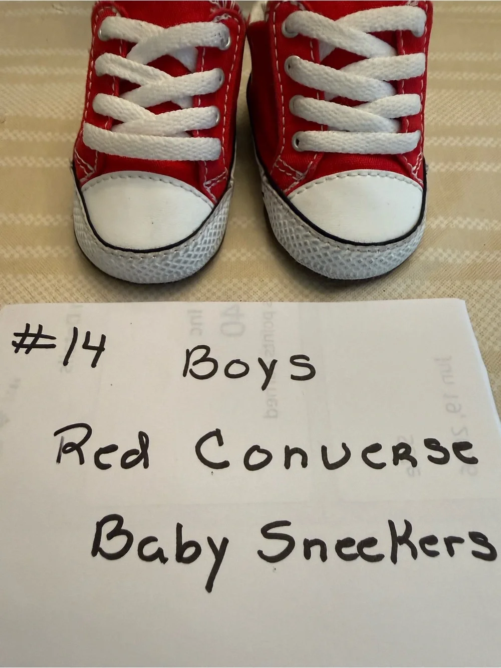 Converse Red Low-Top Kids Sneakers with White Toe Cap